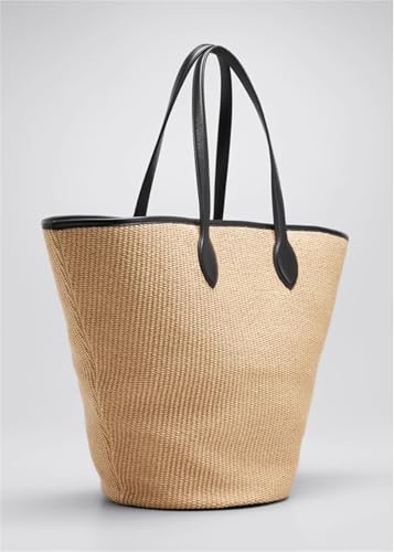 Bolso de mano de paja para mujer verano un solo hombro miniatura 3