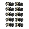 Probrico Black Door Knobs, Flat Ball Interior Doorknobs, Keyless Door Handles Locks for Hallway Closet, Passage Function, 10 Pack