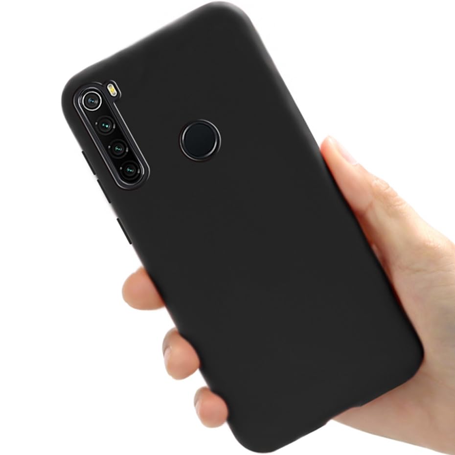 mobistyle Redmi Note 8 Cover, Shockproof Soft Silcone Back Cover (Black)