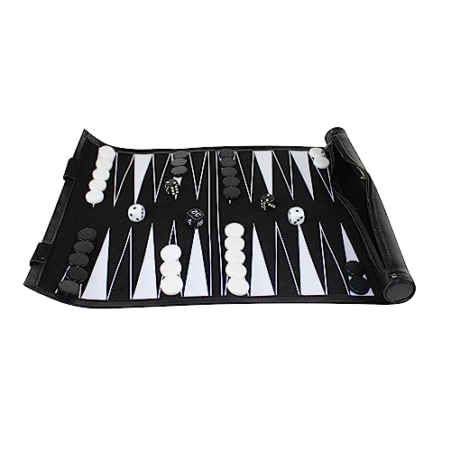 Backgammon de voyage noir 33 cm pour animer vos soirées entre amis et vacances