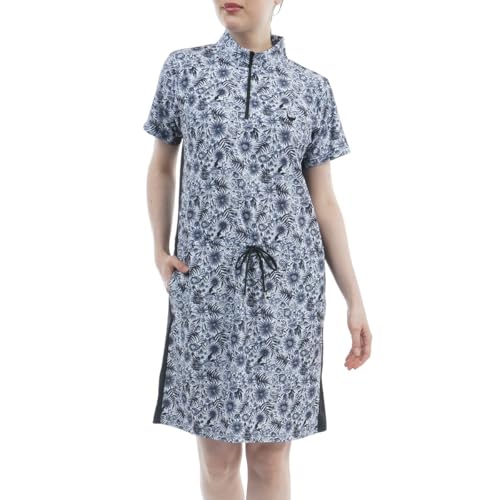 クランク(CLUNK) ゴルフウェア 半袖 花柄ワンピース CL5TUQ16 BLK (ブラック/LL/Lady's)