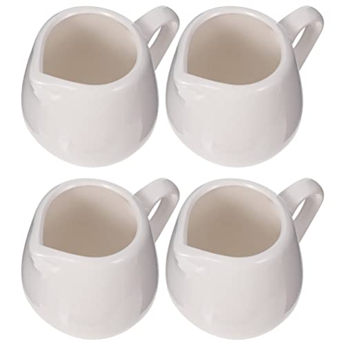 4 pcs Jugs Handle Creamer Pitchers Sauces Salad Dressings Milk Kitchen Sauce Cups Microwave Freezer Safe