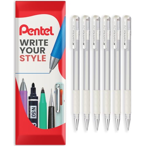 Bolígrafo Pentel K118 Gel Metallic 0.8mm con Grip 6 pcs miniatura 1