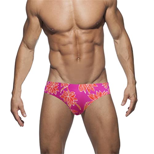 Slip de bain homme imprimé anti-transparence maillot taille basse avec rembourrage