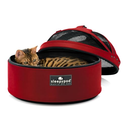 Image of Sleepypod Mobile Pet Bed, Crash Tested Cat /Dog Car Seat + Carrier, Red