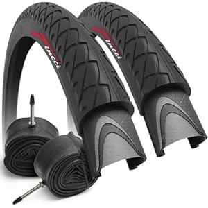 Fincci Pair 26×1.95 Bike Tire with 26 Inch Bike Tube – Slick