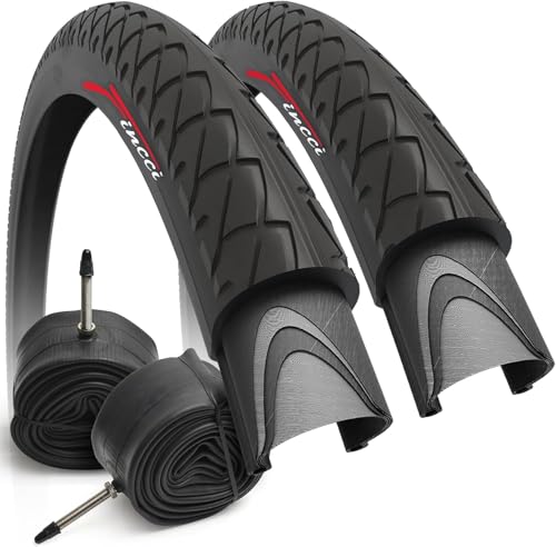 Fincci Pair 26×1.95 Bike Tire with 26 Inch Bike Tube – Slick