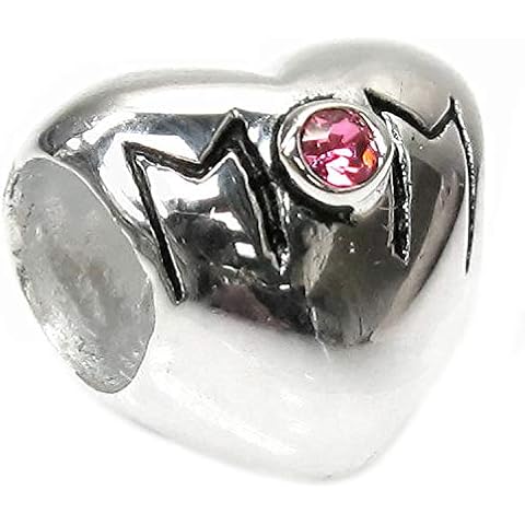 Pulsera Queenberry de plata con charm en forma de corazón Cover