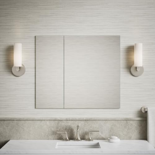 Image of Kohler 55064-NA Embark Slim Medicine Cabinet Mirror, Adjustable Shelves with Mirrored Doors, 30 in. W x 26 in. H
