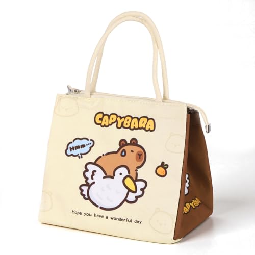HASTHIP® Insulated Lunch Bag for Women & Men - Lunch Bag Capybara Print Fashion Cute Large Capacity Travel Lunchs/Tiffin/Storage Bags for Office, Trav
