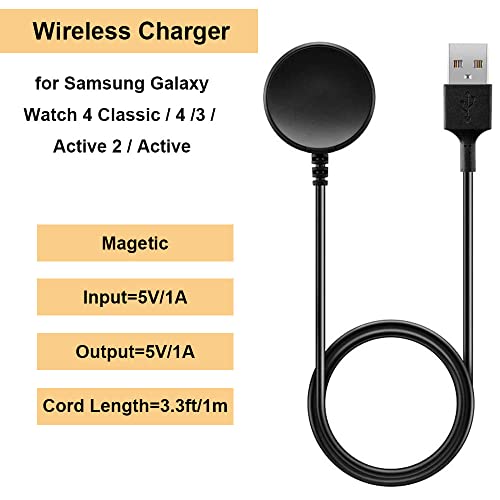 Image of Charger for Samsung Galaxy Watch 4 /4Classic /3 /Active 2 /Active, Replacement USB Charging Cable Cord Dock for Galaxy Watch 4 Classic /3 /Active 2 /Active Smartwatch
