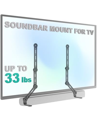 WALI Universal Soundbar Mount for TV, Heavy-Duty Bracket for Mounting Above or Below Screen, Holds Up to 33 lbs, Fits Samsung,Sony,Bose,LG,Vizio,Roku,Vizio,Bose & More (SBR206)