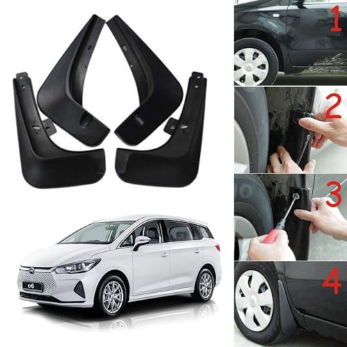 Image of Oshotto (O.E.M Fitting Cup Type) Mud Flap /Splash Guard Compatible with BYD E6 2023 Onwards (Set of 4)
