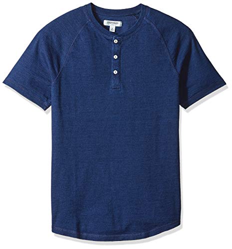 Amazon Brand - Goodthreads Men's Short-Sleeve Indigo Henley, Dark Wash, Medium