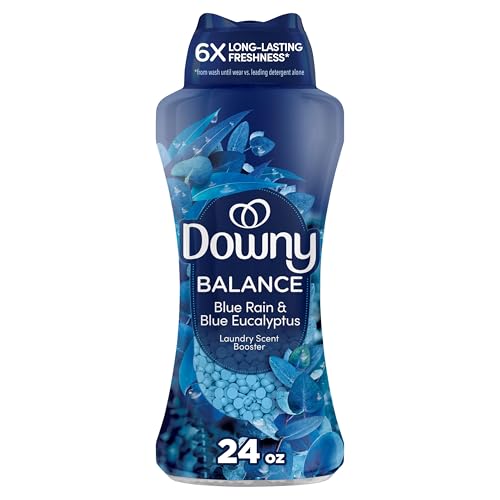 Image of Downy Balance In-Wash Laundry Scent Booster Beads, Crisp Rain and Blue Eucalyptus scent, 24 oz, laundry scent beads, Long-lasting Freshness