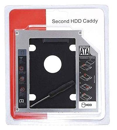 CARORS Optical Bay 2nd Hard Drive Caddy, Universal for 9.5mm CD/DVD Drive Slot (for SSD and HDD)