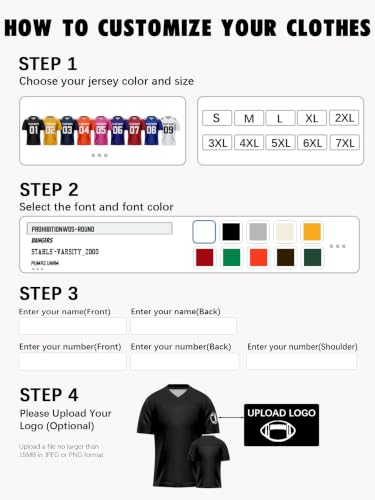 Image of Custom Replica Football Jersey with Name Number Logo