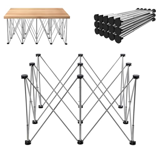 Heavy Duty Folding Work BenchPortable Construction Table & Sawhorse Stainless Steel Support with Storage Bag for Garage & Job Site Carpentry (10 Legs)