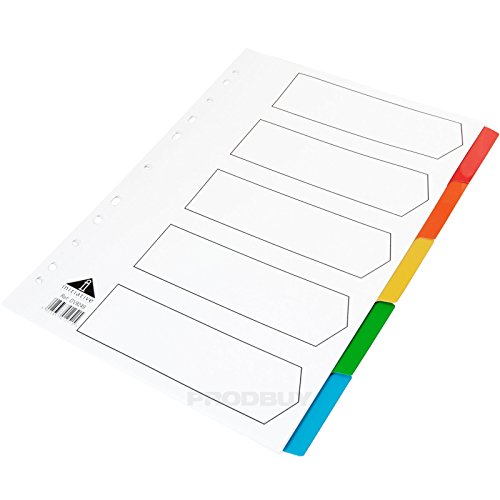 10 x A4 Sterke 5 Deel Ring Binder Bestand Index Dividers Onderwerp mapkaarten