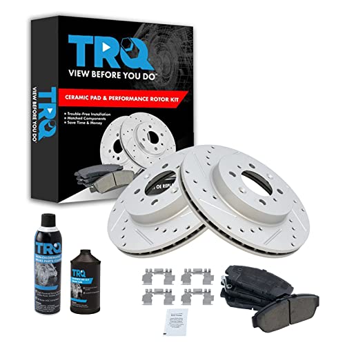 Front brake kit with ceramic pads & rotors for Acura Integra & Honda Civic