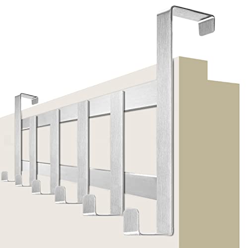 4smile Perchero para puerta con 6 ganchos para puerta, fabricado en Alemania, de acero inoxidable, crea orden y aporta espacio de almacenamiento adicional Cover