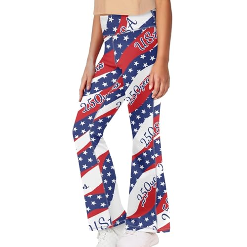 Image of Girls Flare Leggings 5-14T Cute Bell Bottoms for Girl Yoga Pants for Gym
