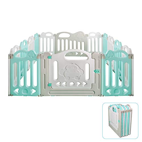 Valla De Juegos Para Niños, 14 Paneles Parque Para Bebés Infantil, Valla De Seguridad Para Bebésinterior Y Exterior