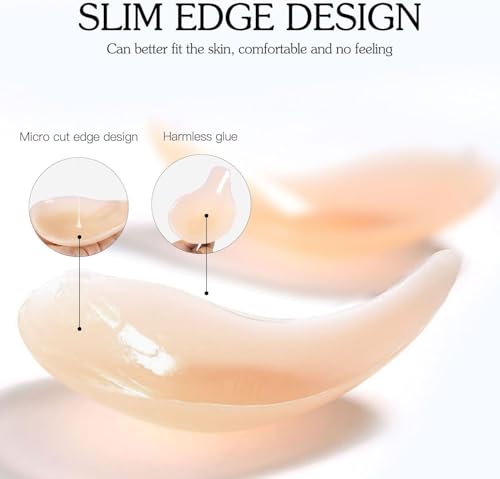Adhesive Bras - Silicone Breast Lift Invisible Bra Reusable Nipple Covers Strapless Backless Push Up Sticky Bra for Women 6