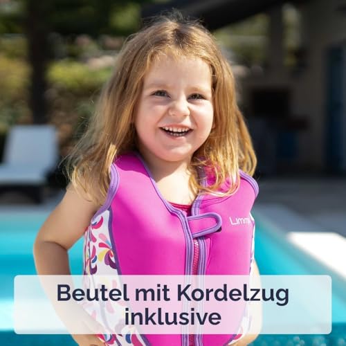 Limmys Premium Schwimmweste für Kinder – Moderne Schwimmhilfe für Jungen, Mädchen und Kleinkinder – Mit praktischer Tragetasche
