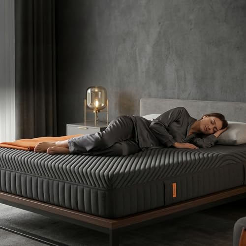 Image of Emma Black Mattress King Size Bed | German Mattress Brand 15 Years Warranty | HyperAdapt Technology Orthopedic Memory Foam Mattress 4 Layers 6-Inch Medium Firm Back Relief 78 x 72 inch