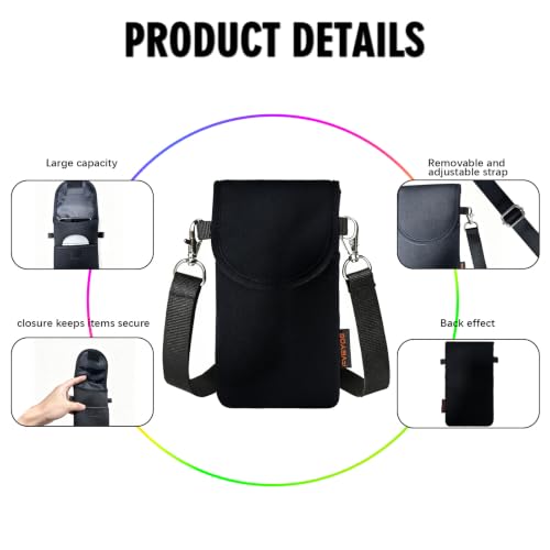 Image of Neoprene Phone Sleeve Pouch Case Bag for Men Women w /Crossbody Strap /Neck Lanyard for iPhone 17 /16 /15 /14 Pro Max, Samsung S25，Pixel 10