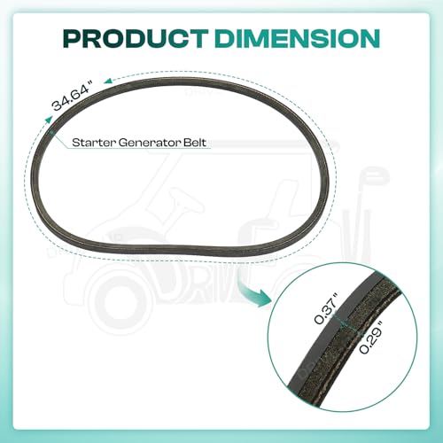 Image of DRIVE UP 1016203 101916701 Starter Generator and Drive Belt Kit for Club Car DS Precedent Golf Cart