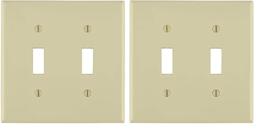 Miniatura 2 de Leviton - Placa de pared para 1 interruptor de 1 polo hecho de nailon, termoplástico color marfil, tamaño estándar