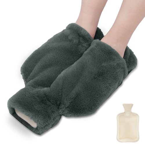 BNGXR Fußwärmer Wärmflasche, 2L Fußwärmer Ohne Strom für Erwachsene Weiche Wärmflasche für die Füße mit Weichem Plüschbezug Fußheizkissen Warmwasserbeutel für Zuhause Büro(Grau) BNGXR Fußwärmer Wärmflasche, 2L Fußwärmer Ohne Strom für Erwachsene Weiche Wärmflasche für die Füße mit Weichem Plüschbezug Fußheizkissen Warmwasserbeutel für Zuhause Büro(Grau)