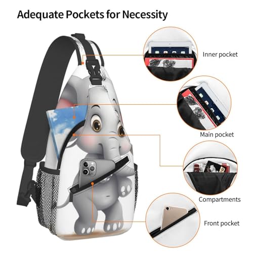 Bolso cruzado con elefante para hombres y mujeres miniatura 4