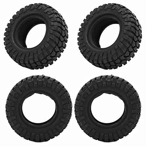 Dilwe RC Crawler Reifen, 4 Stück Crawler Gummireifen Anti-Rutsch-Rad Kompatibles Modellautozubehör für Axial SCX24 1/24 RC Car Spielzeug und Spiele (B-Typ)