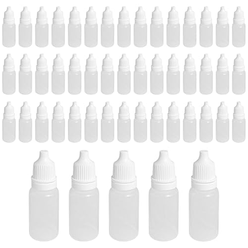 erioctry Paquete de 50 botes vacíos de plástico con cuentagotas, portátiles y rellenables, 30ML, 1