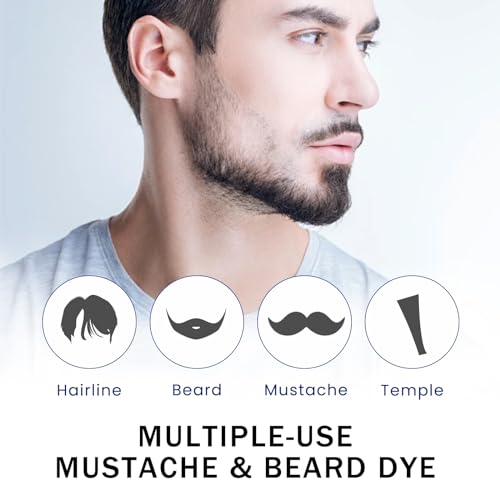 Mens Beard Dye Shampoo For Men 3 in 1, Black Beard Color 10 Minutes 100% Gray Hair Coverage, Simple Up To 6 Weeks, Men's Mustache Hair Dye, 200ml - Image 5