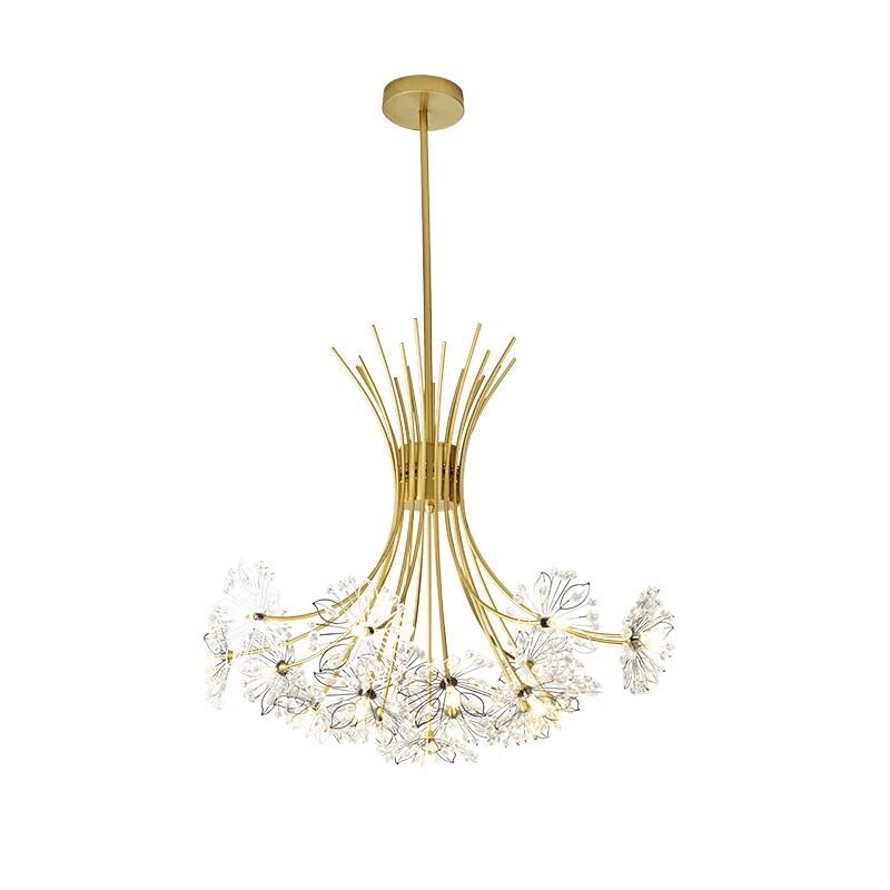 Lustre de luxe moderne en métal coulé, luminaire de plafond haut de gamme style nordique épuré