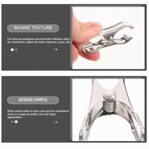 ZORVUJI 20 Pièces Clips de Fixation en Acier Inoxydable Résistants aux Tempêtes Accessoires pour Serre pour Fixation de Bâche pour Serre et Accessoires de Jardin – vue 3