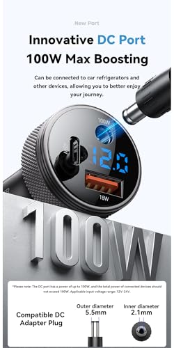 Image of INICIO 150W USB-C Car Charger with 100W DC Port, 45W Type C PD & USB A, 3 Port Car Adapter for MacBook Air iPad Pro /Air iPhone 17 16 15 Galaxy S25 S24 Ultra Pixel Android Car Devices etc