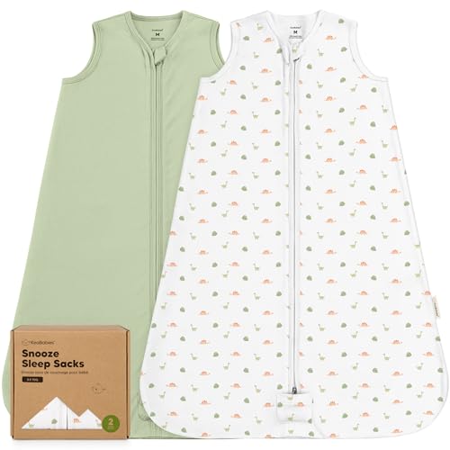 Image of 2-Pack Baby Sleep Sacks, Zipper Wearable Blanket - 0.5TOG Organic Cotton,Lightweight,Soft Cozy Toddler Sleeping Sack 6-12 months, Easy to Wear Large Newborn Transition Swaddles Sleepsacks(Roarsome, M)