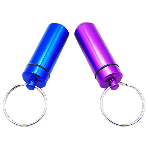 14pcs Pill Box Case Bottle Waterproof Aluminum Pill Holder Keychain Drug Holder Medicine Container