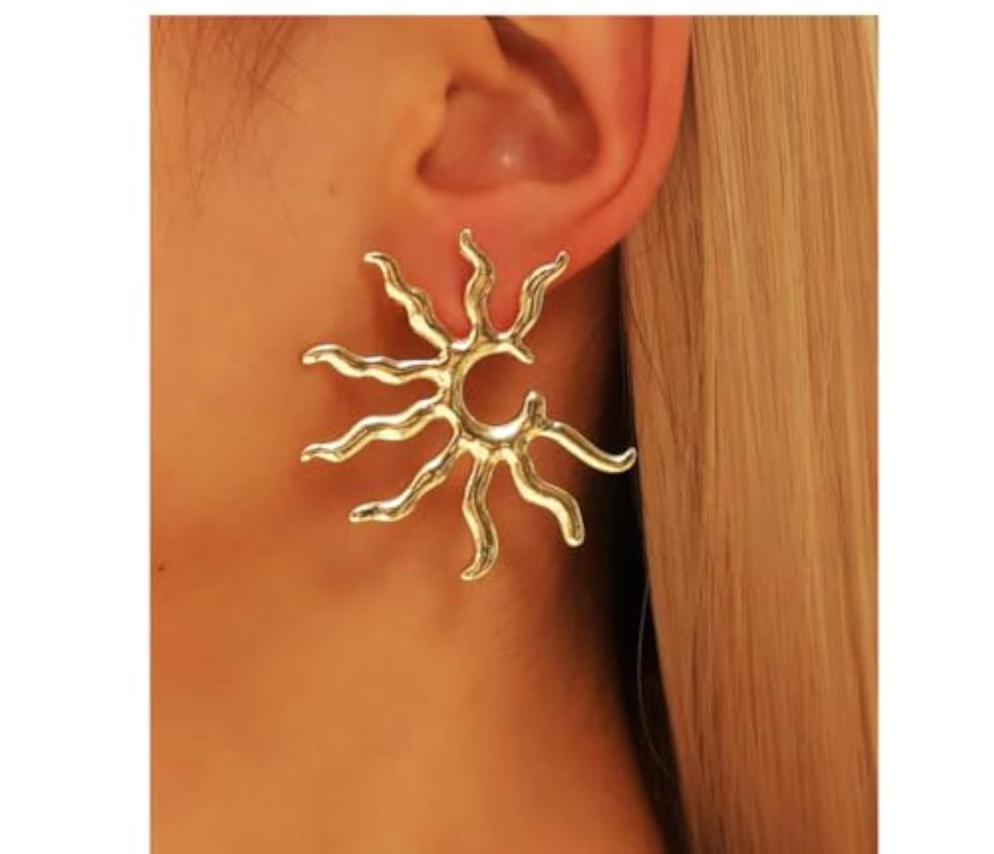 Luxury Italian Design Solar Flare Gold Plated Earrings