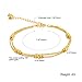 Women's Anklet Bracelet 18k Gold Plated Double Row Beads Grind Arenaceous Bead Pendants Foot Chain Adjustable L7.87