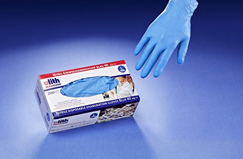 ULITH 200 Nitril Marken Einweghandschuhe T40 -PRO- ungepudert in blau wählbare Größe: S - M - L - XL (XL) Cover
