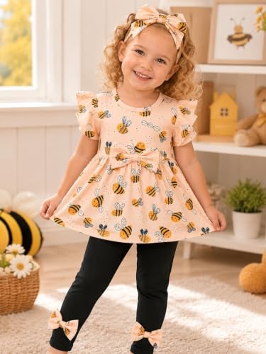 Image of Doresbebe Baby Girl Clothes Toddler Girl Outfits Infant Girl Summer Clothes for Girl Ruffle Shirt Pants+Cute Headband 3PCS
