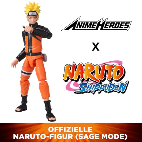Bandai - Anime Heroes - Naruto Uzumaki im Eremiten-Modus (Sage Mode) - Offizielle Lizenz Naruto Shippuden - Gelenkige Naruto-Figur 17 cm… – Ansicht 3