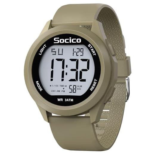 SOCICO Montre Numérique de Sport Militaire pour Homme, Étanche Chronographe d'extérieur avec éclairage LED Alarme de Date (Kaki)