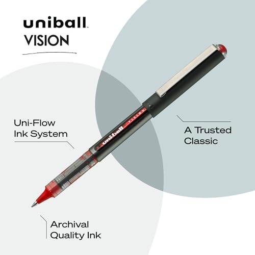Image of uniball Vision Rollerball Pen, Micro Point (0.5mm), Red